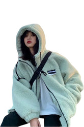 Hooded Lamb Plush Sweatshirt
